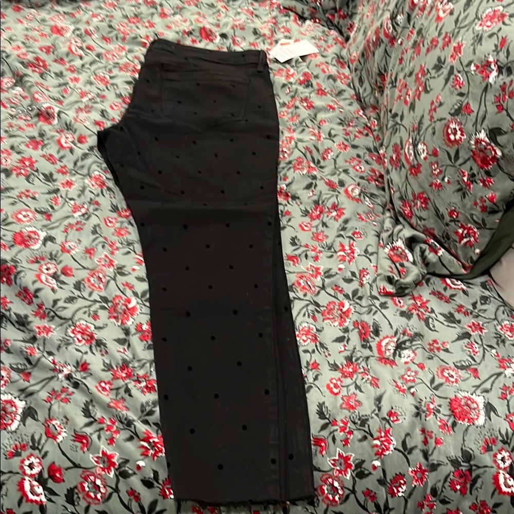 Black Women's Jeans with Polka Dots